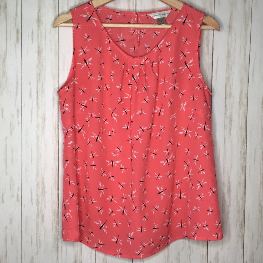 Christopher & Banks Dragonfly Sleeveless Blouse M